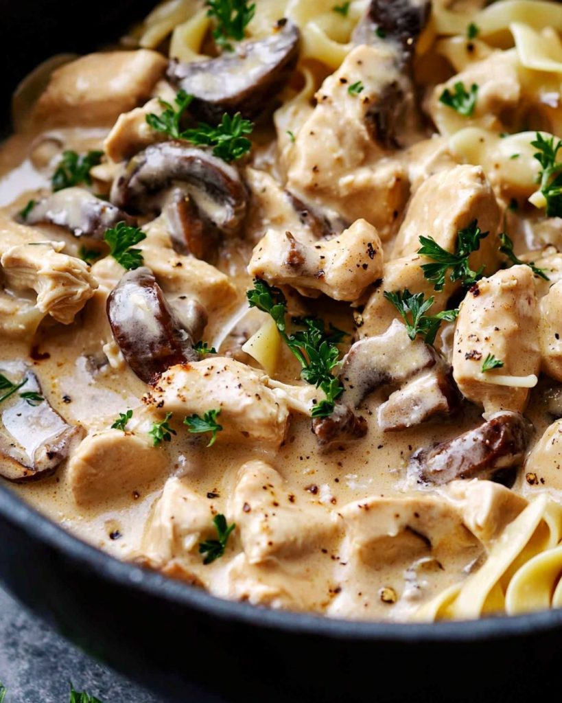 Poulet Stroganoff Cuit à La Mijoteuse