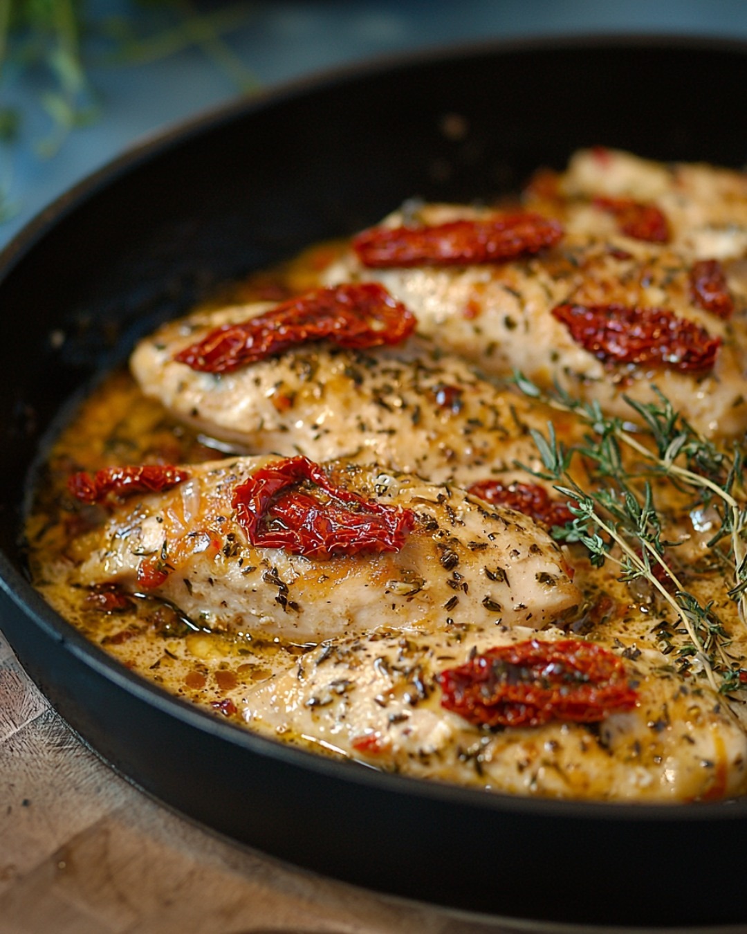 Poêlée de Poulet aux Tomates Séchées et Parmesan