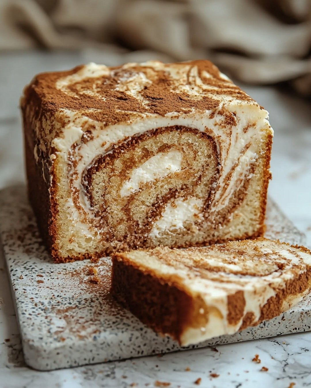 Gâteau Marbré Fromage Blanc et Cannelle