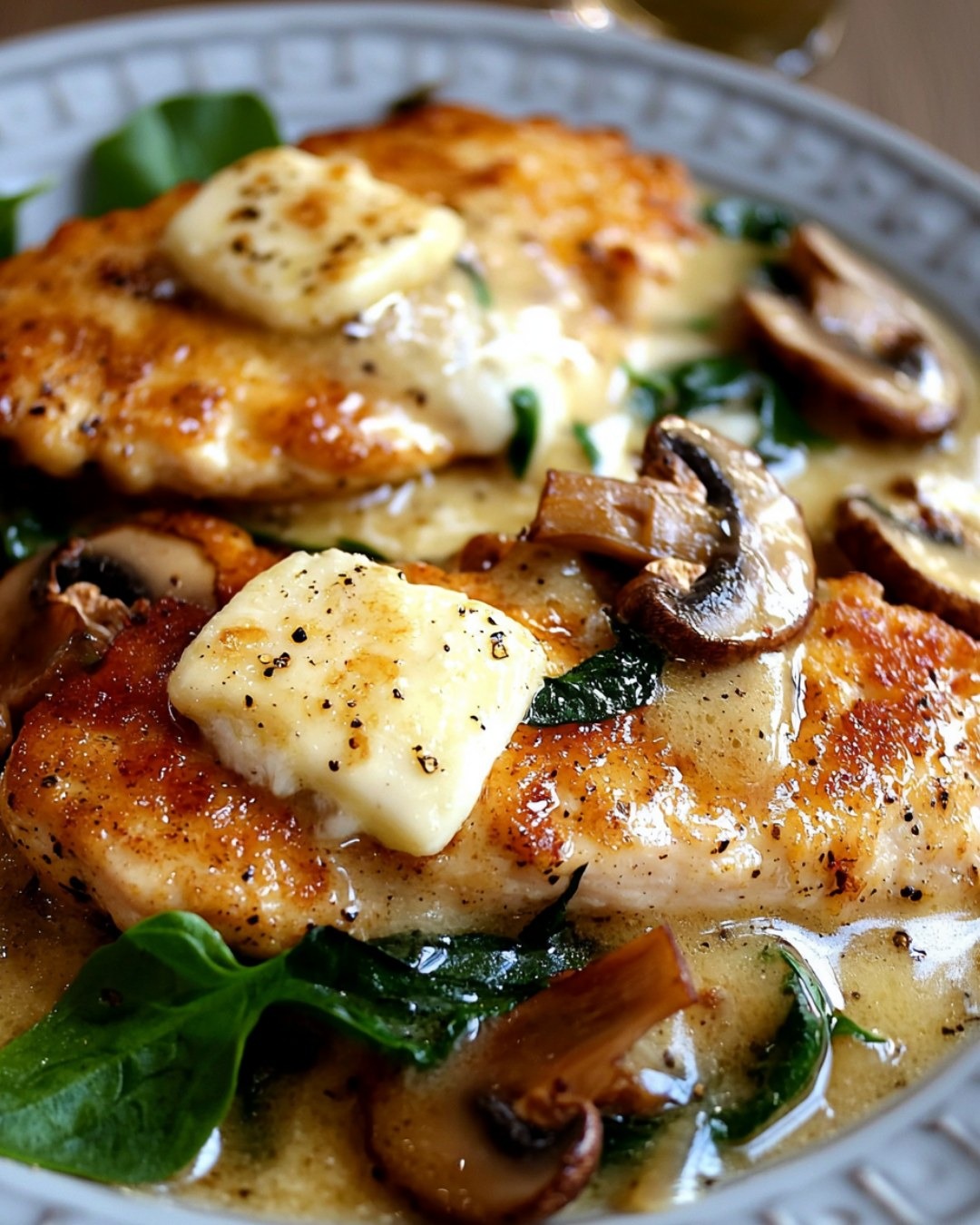 Escalopes de Volaille à la Sauce au Brie et Champignons