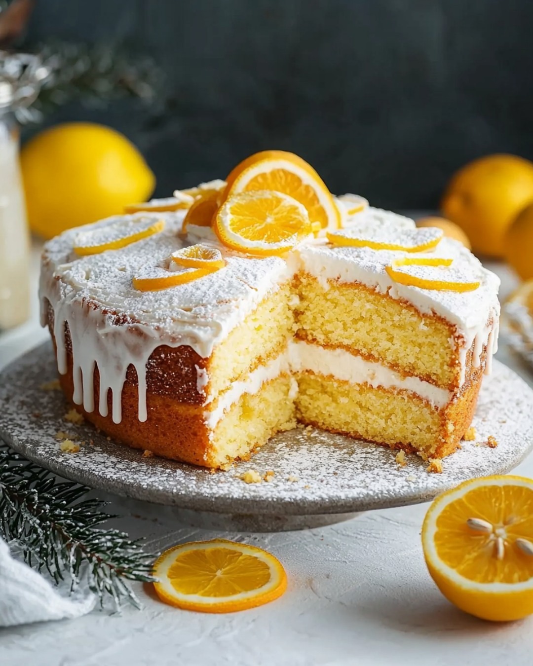 Cake d’Hiver Citron, Orange et Amande