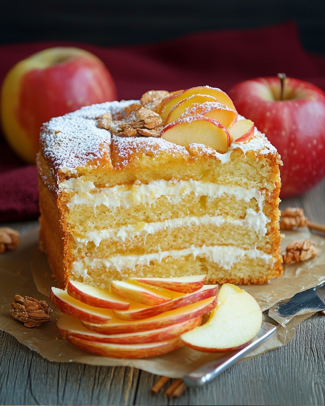 Cake aux pommes et vanille fondant 