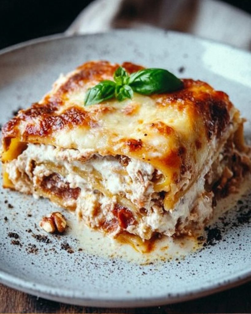 Lasagnes de Poulet à la Ricotta, Parmesan et Noix 