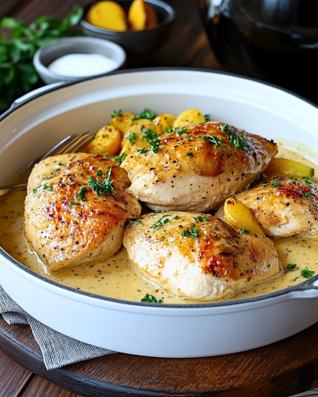 Blancs de Poulet à la Moutarde de Dijon et Crème