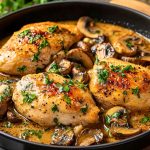 Poulet à la Moutarde et aux Champignons