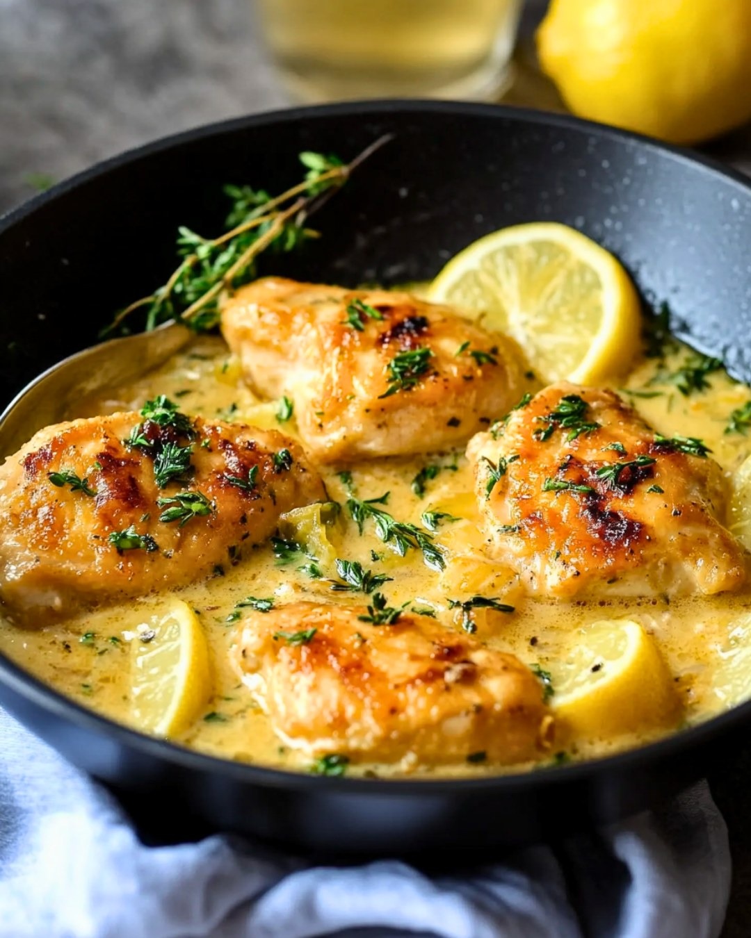 Filets de Poulet Crémeux au Citron 