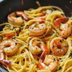 Pâtes aux Crevettes, Ail et Persil : Recette Express 