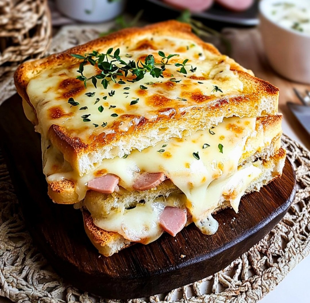 Croque monsieur montagnard au jambon cru