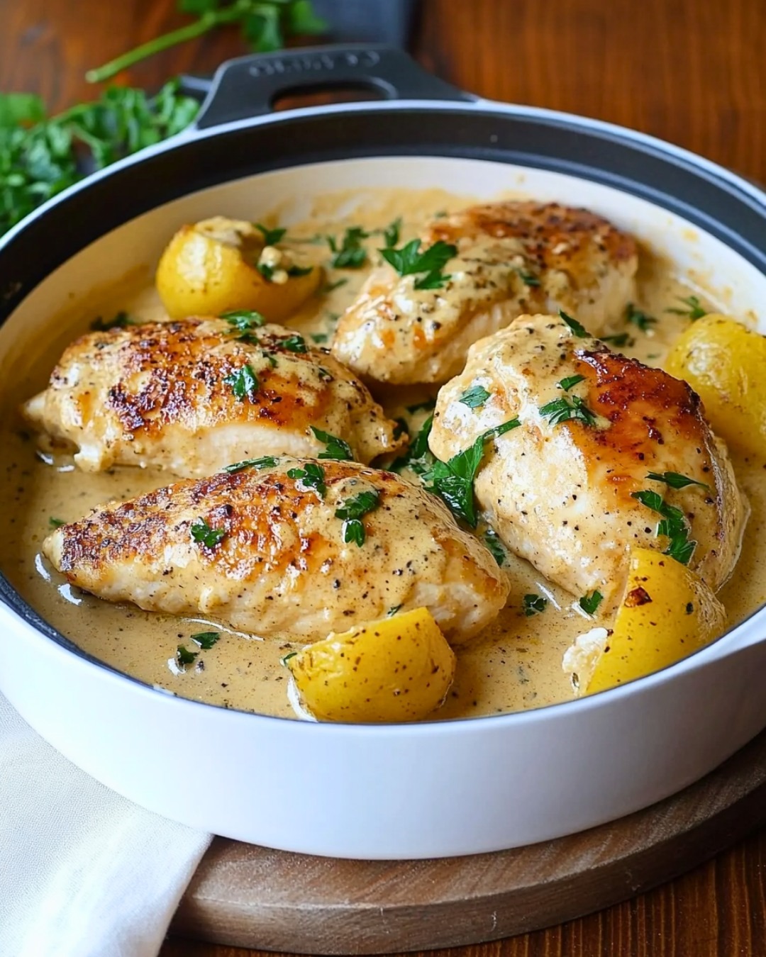 Blancs de Poulet à la Moutarde de Dijon et Crème Fraîche