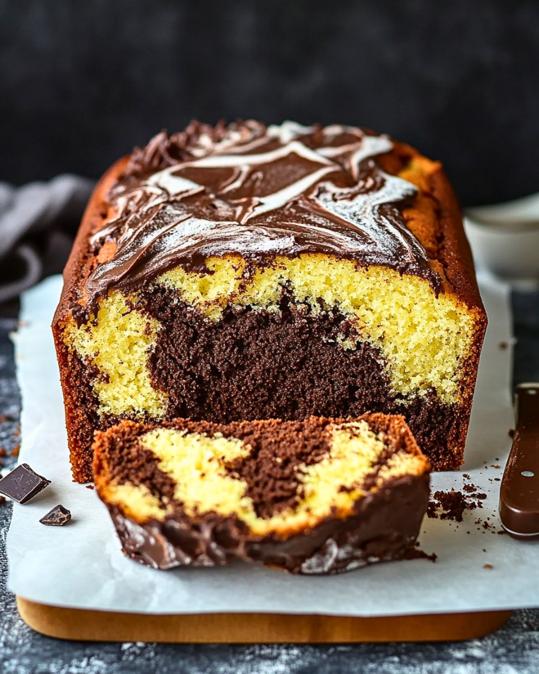 Quatre Quarts Marbré au Chocolat Classique 