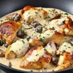 Poulet à la Crème aux Champignons