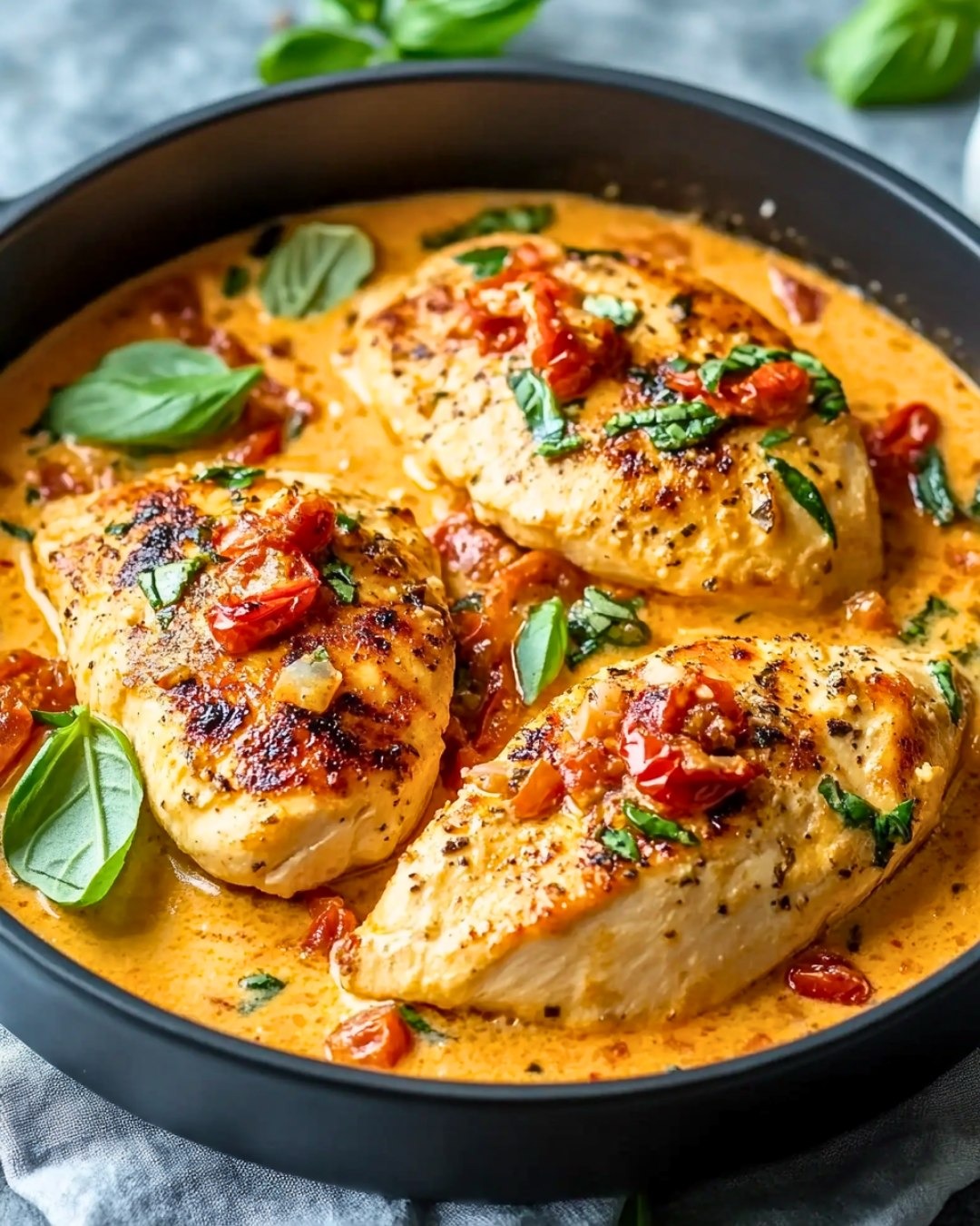 Filets de Poulet à la Tomate et Crème 