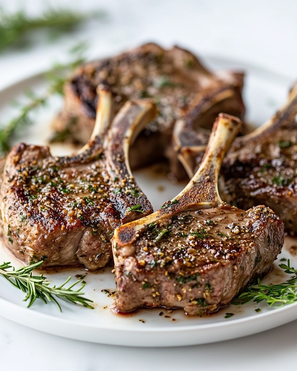 Côtelettes d’Agneau Grillées à la Croûte d’Herbes et d’Ail