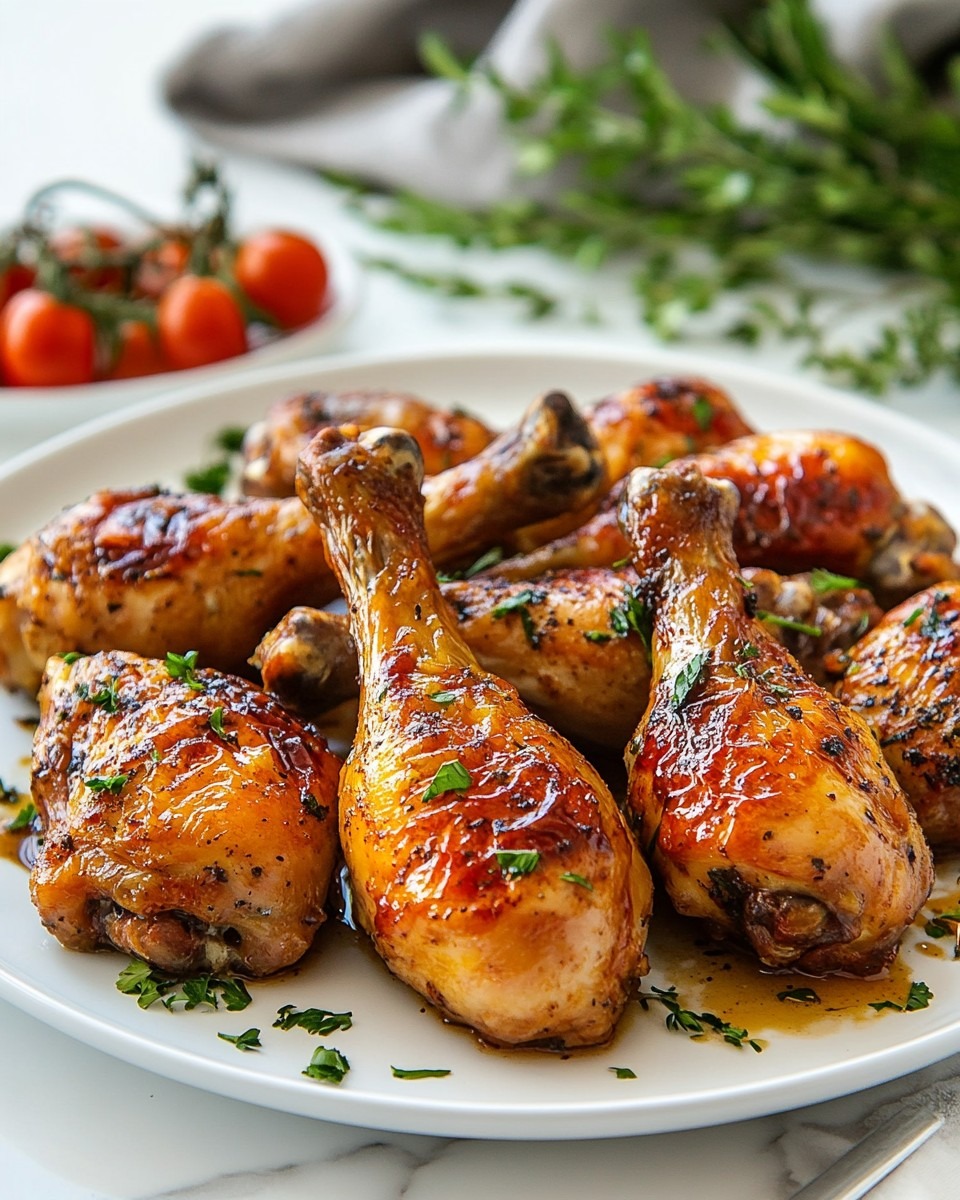 Poulet rôti aux herbes avec sauce savoureuse