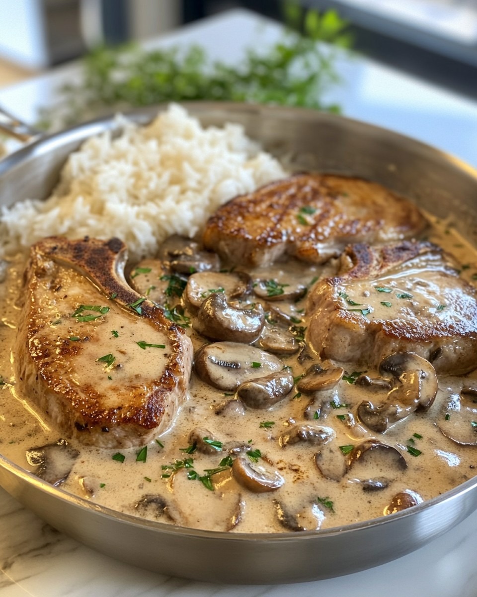 Côtelettes de Porc à la Crème et Champignons