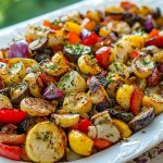 Légumes d’Été Rôtis Dorés aux Herbes et à l’Ail