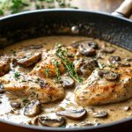 Poulet à la Fricassée de Champignons Crémeuse