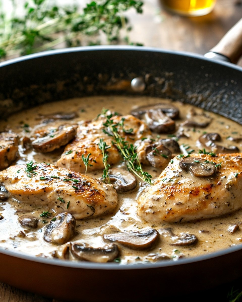 Poulet à la Fricassée de Champignons Crémeuse