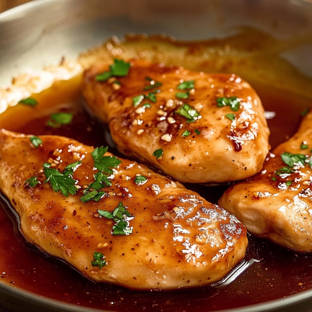 Escalopes de Poulet à l’Ail, au Miel et à la Sauce Soja