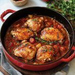 Poulet à l’Ail et aux Tomates en Cocotte