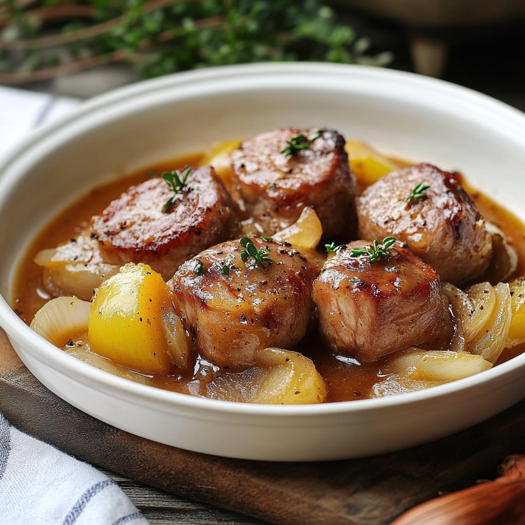 Paupiettes de Veau aux Oignons