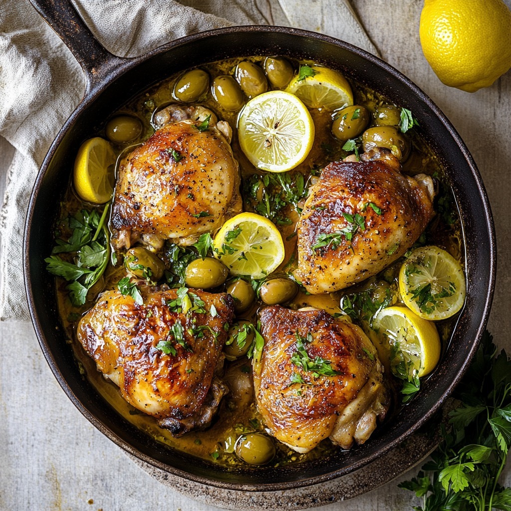 Cuisses de Poulet aux Olives, Citron et Fenouil