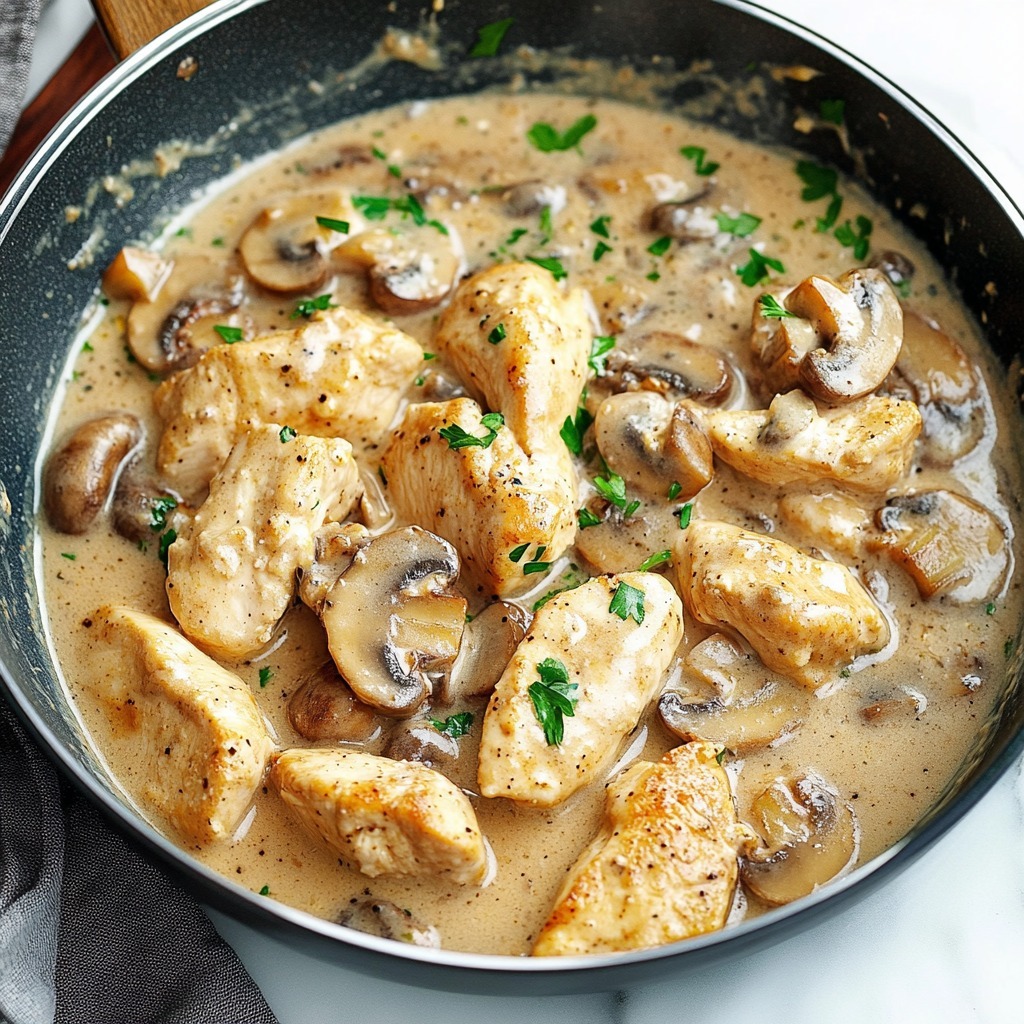 Poulet Stroganoff aux Champignons