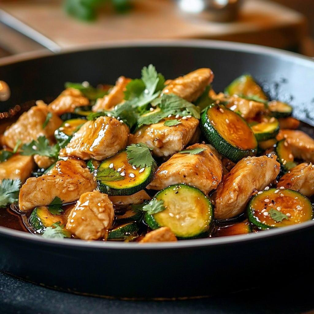 Sauté de Poulet et Courgette à la Sauce Soja