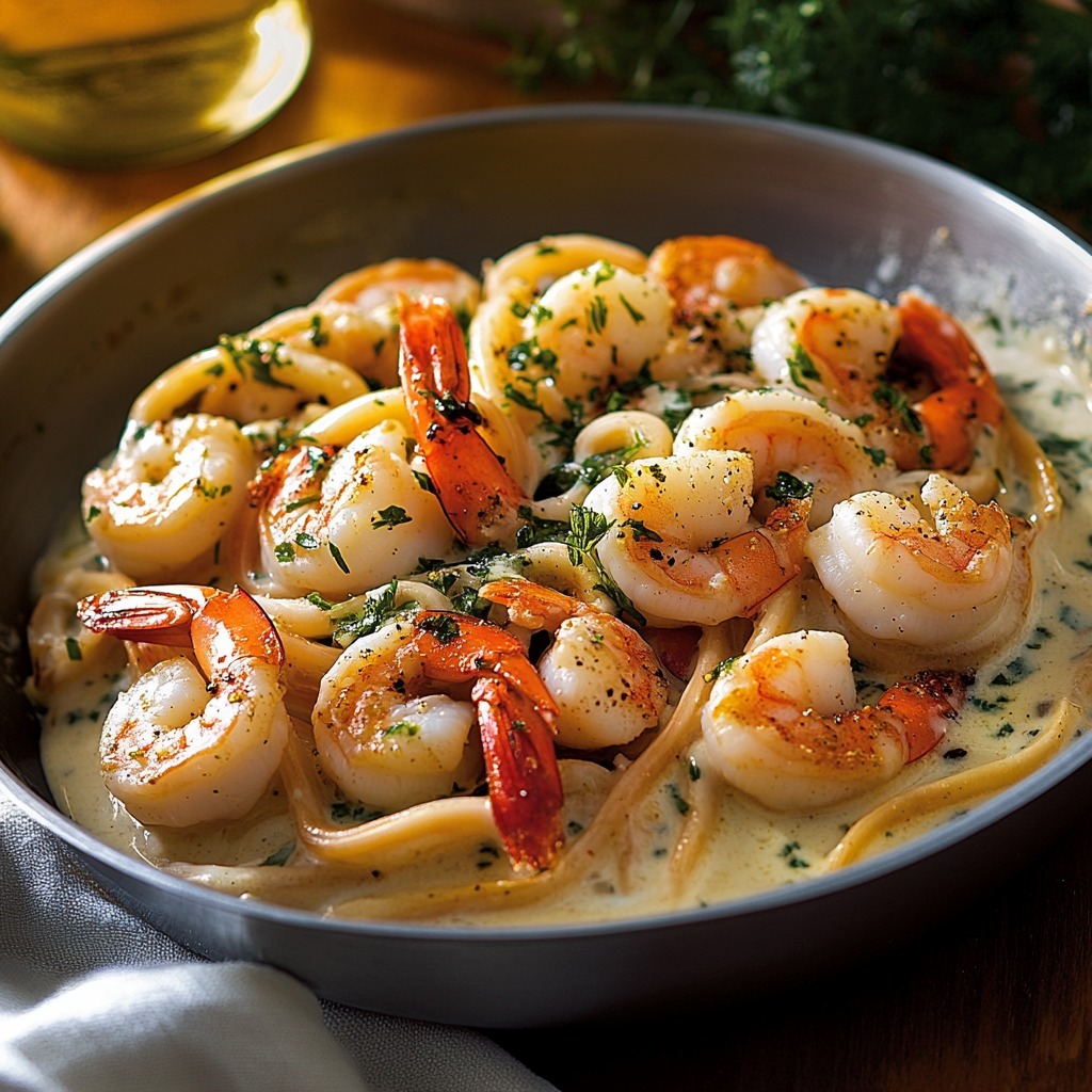 Fruits de mer à la sauce crémeuse à l’ail et au vin blanc