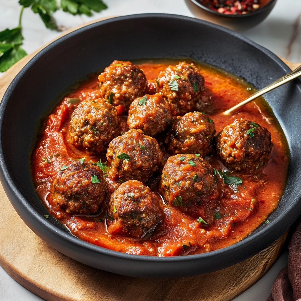 Boulettes de bœuf et chorizo à la sauce tomate