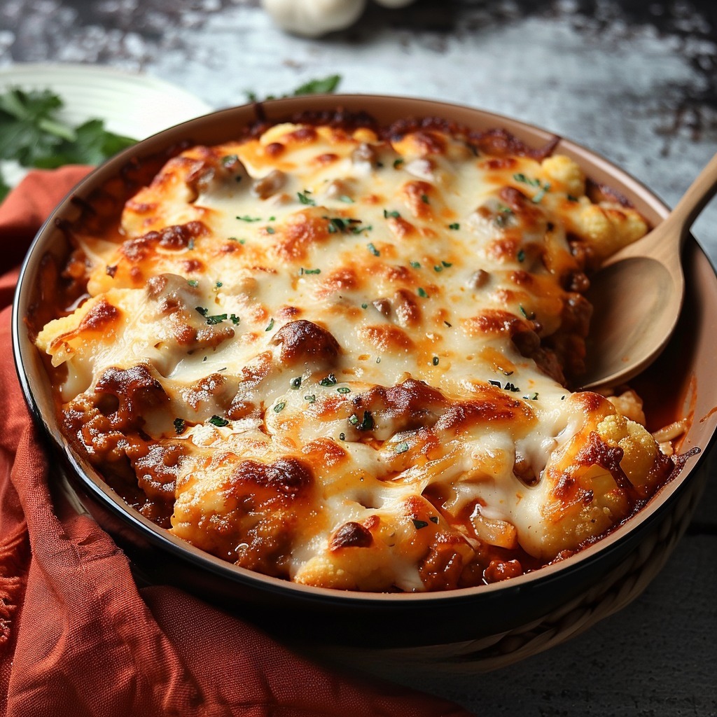 Gratin de chou-fleur à la bolognaise