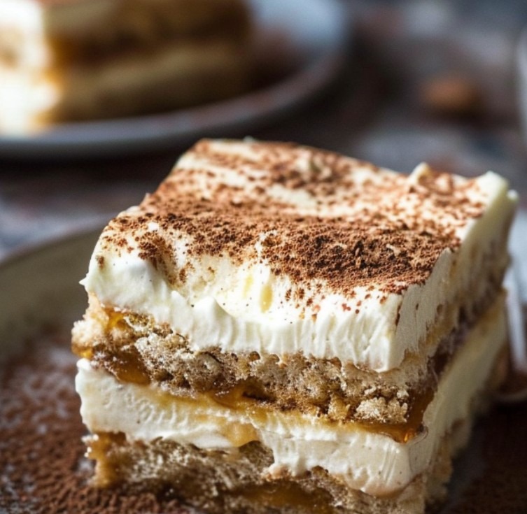 Tiramisu au Caramel Beurre Salé et Sablé Breton