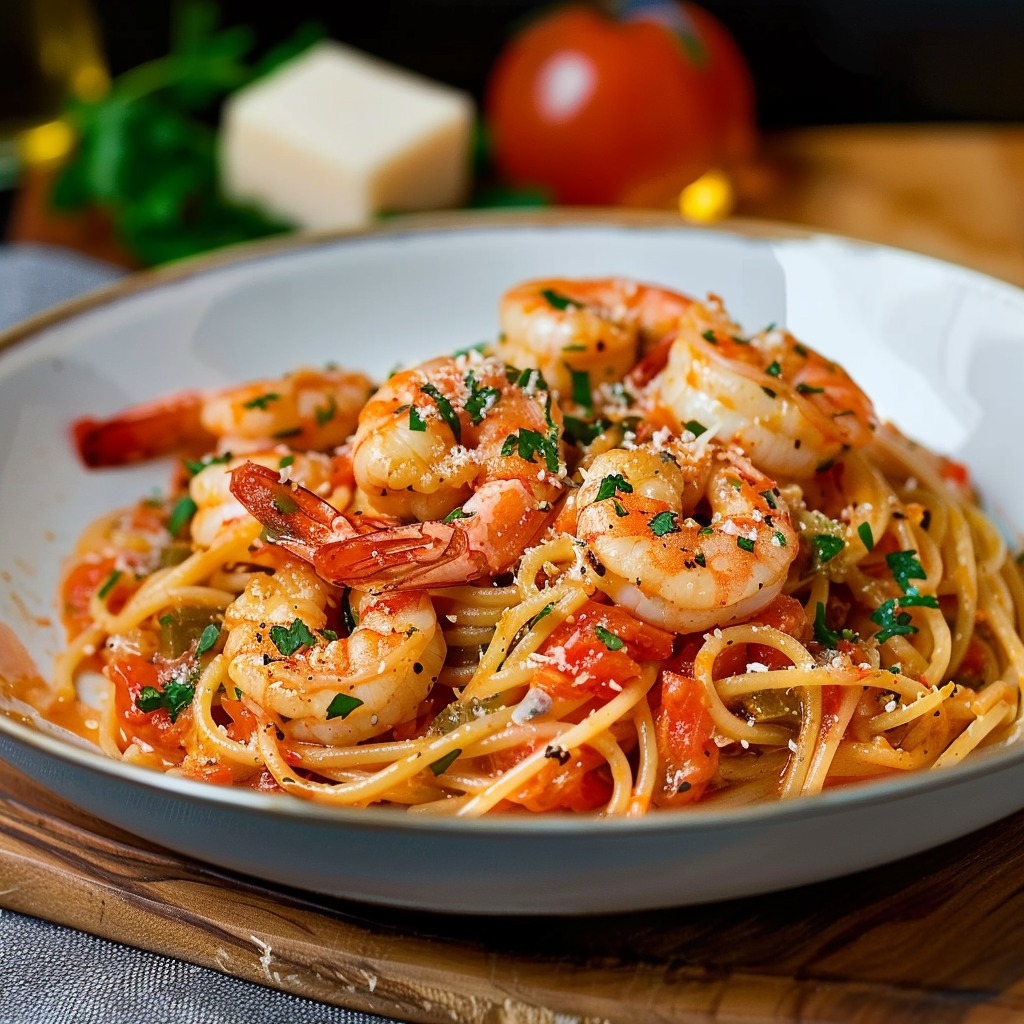 Spaghetti aux Crevettes