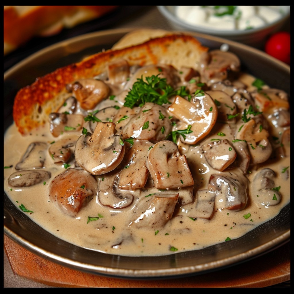 Rognons de porc à la crème et aux champignons