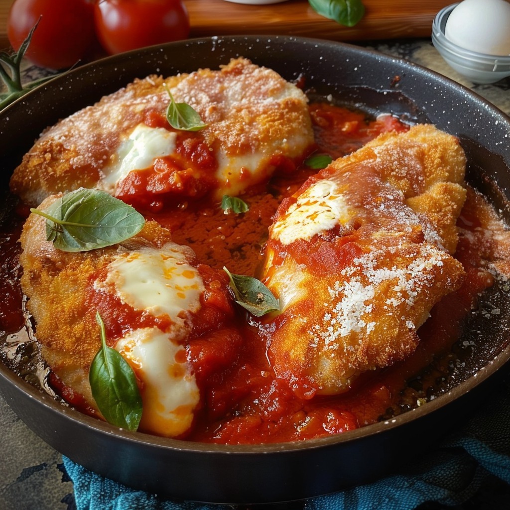 Escalope de Poulet à la Sauce Tomate et Mozzarella