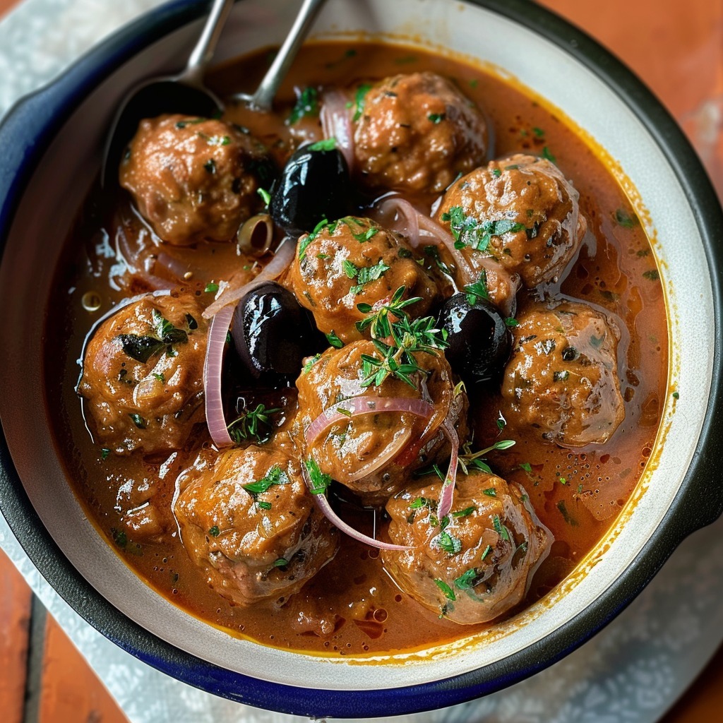 Ragoût de Boulettes au Vin Rouge