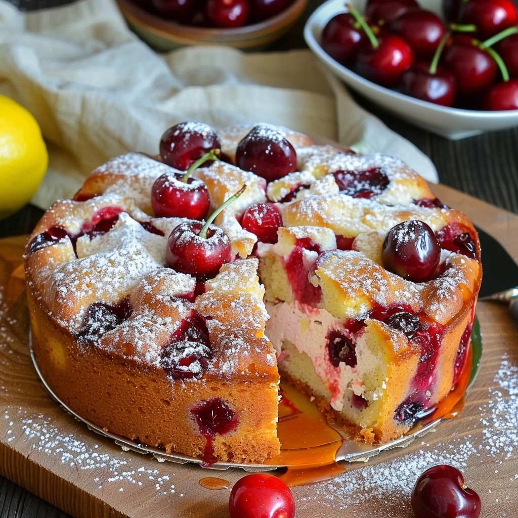 Gâteau Délice Ricotta et Cerises