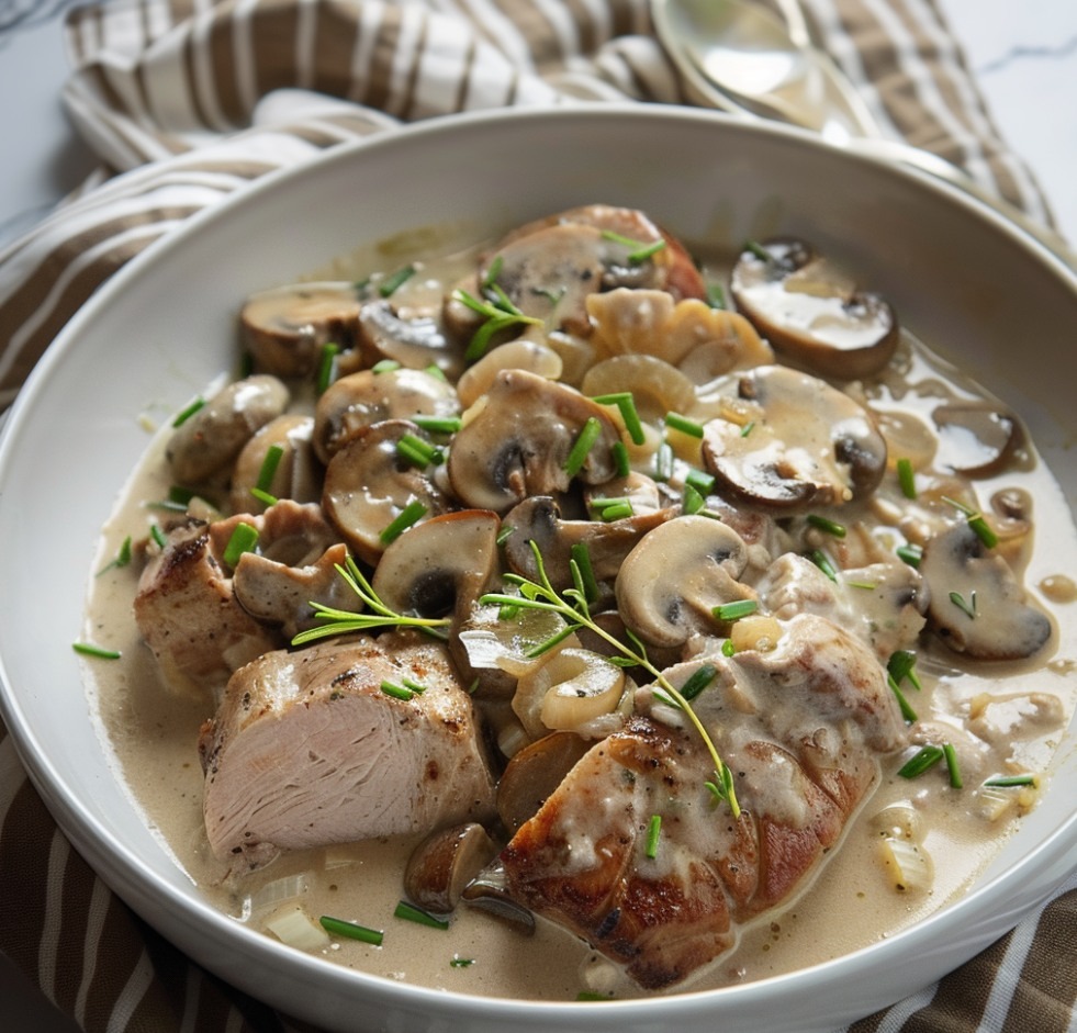 Blanquette de filet mignon de porc aux champignons