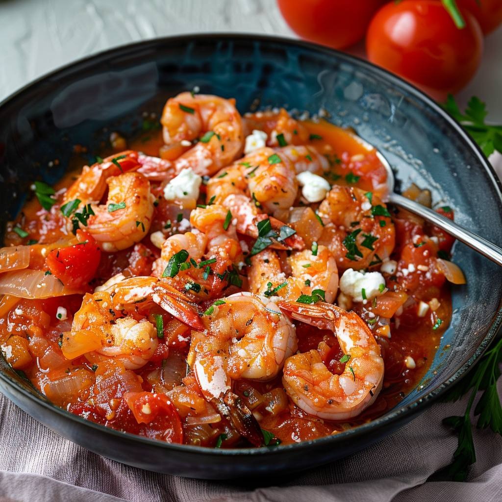 Crevettes à la façon Saganaki