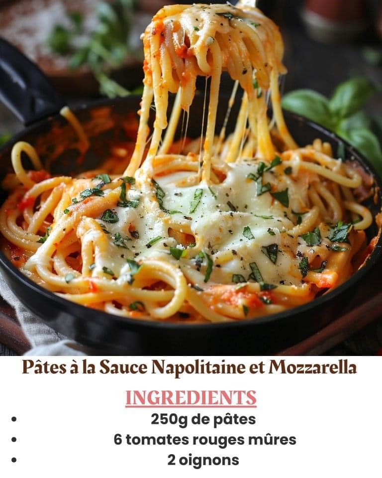 Pâtes à la Sauce Napolitaine et Mozzarella