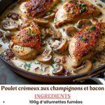 Poulet crémeux aux champignons et bacon