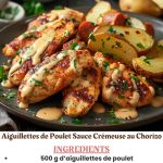 Aiguillettes de Poulet à la Sauce Chorizo Onctueuse